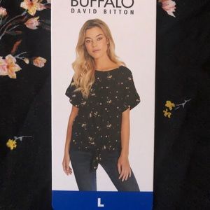 Black Floral Tie Shirt